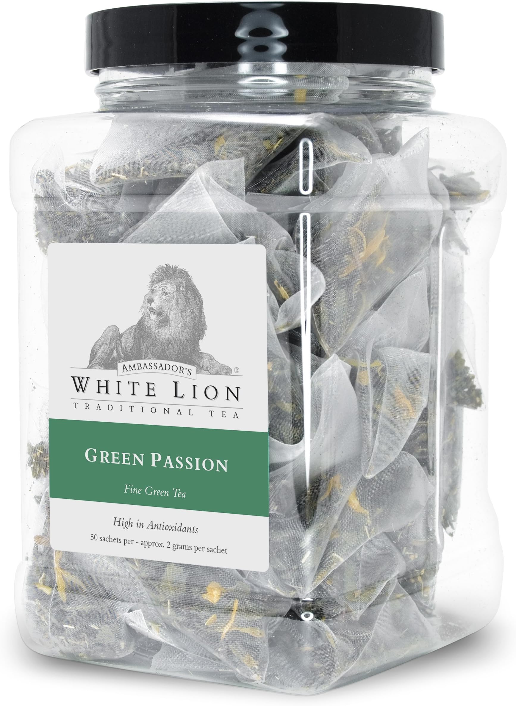 White Lion Limited - Green Passion Fine Green Tea Bulk Sachets 2-50 Count Case