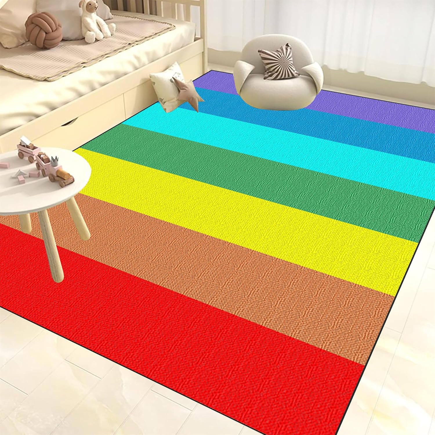 Rainbow Rocks Rug Amazon.com: rugsjwaizj Soft Rainbow Area Rugs Girl's Bedroom Fluffy ...