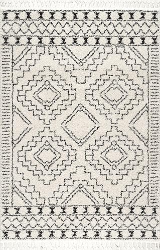 nuLOOM Vasiliki - Alfombra de pelo largo estilo tribal marroquí