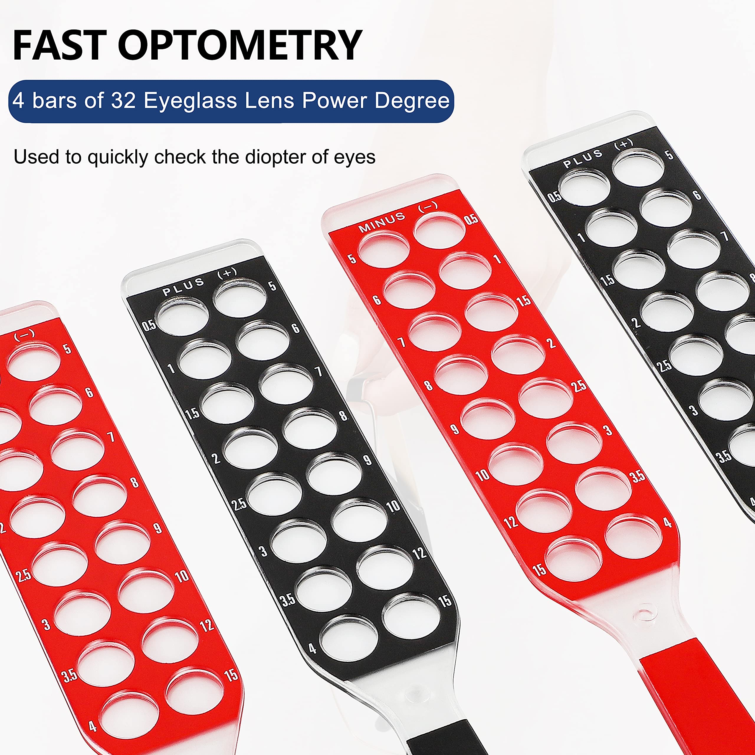 Hanchen Optical Retinoscopy Rack Lens Set 2 Sets for The Quick Examination of Diopter of Spectacles 2 Bars 32 Lenses with a Leather Pocket Sphere: - 0.5 1 1.5 2 2.5 3 3.5 4-10 1215 product thumbnail 7