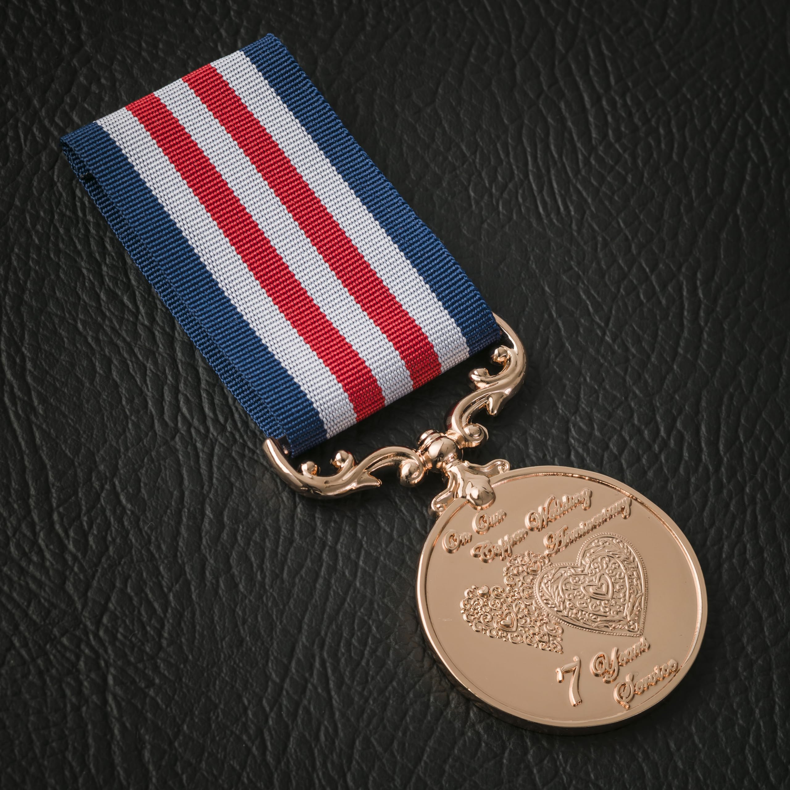 The Commemorative Coin Company Copper Our 7Th Wedding Anniversary Long Service/Bravery Medal. Gift For Partner/Husband/Wife 7 Years Of Marriage