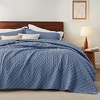 Vista 5 de Bedsure - Juego de edredón tamaño Queen - Edredones ligeros tamaño Queen con patrón de trenzado, juego de ropa de cama suave, juego de edredón
