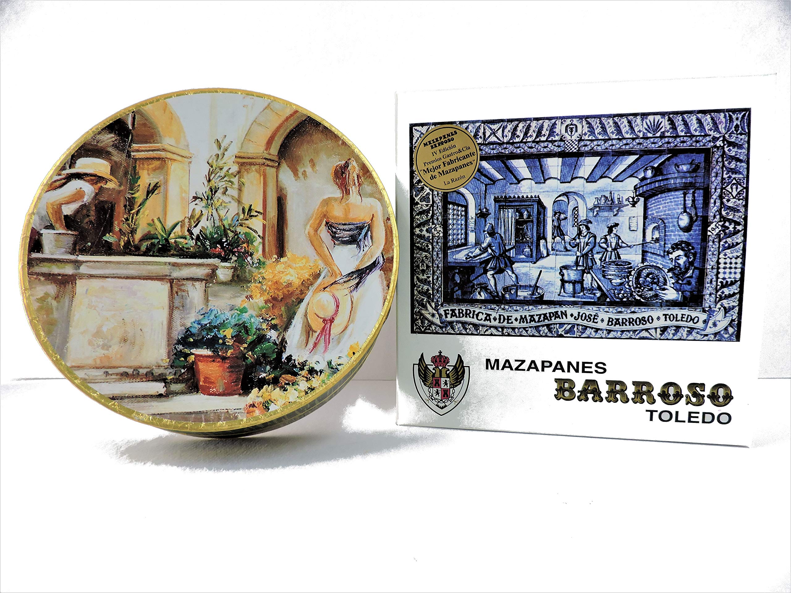 Anguila de Mazapán Tradicional de Toledo rellena de Yema. Calidad Suprema. Mazapanes Barroso. Anguila de Mazapan del Nº1. Peso Neto 450 gramos.