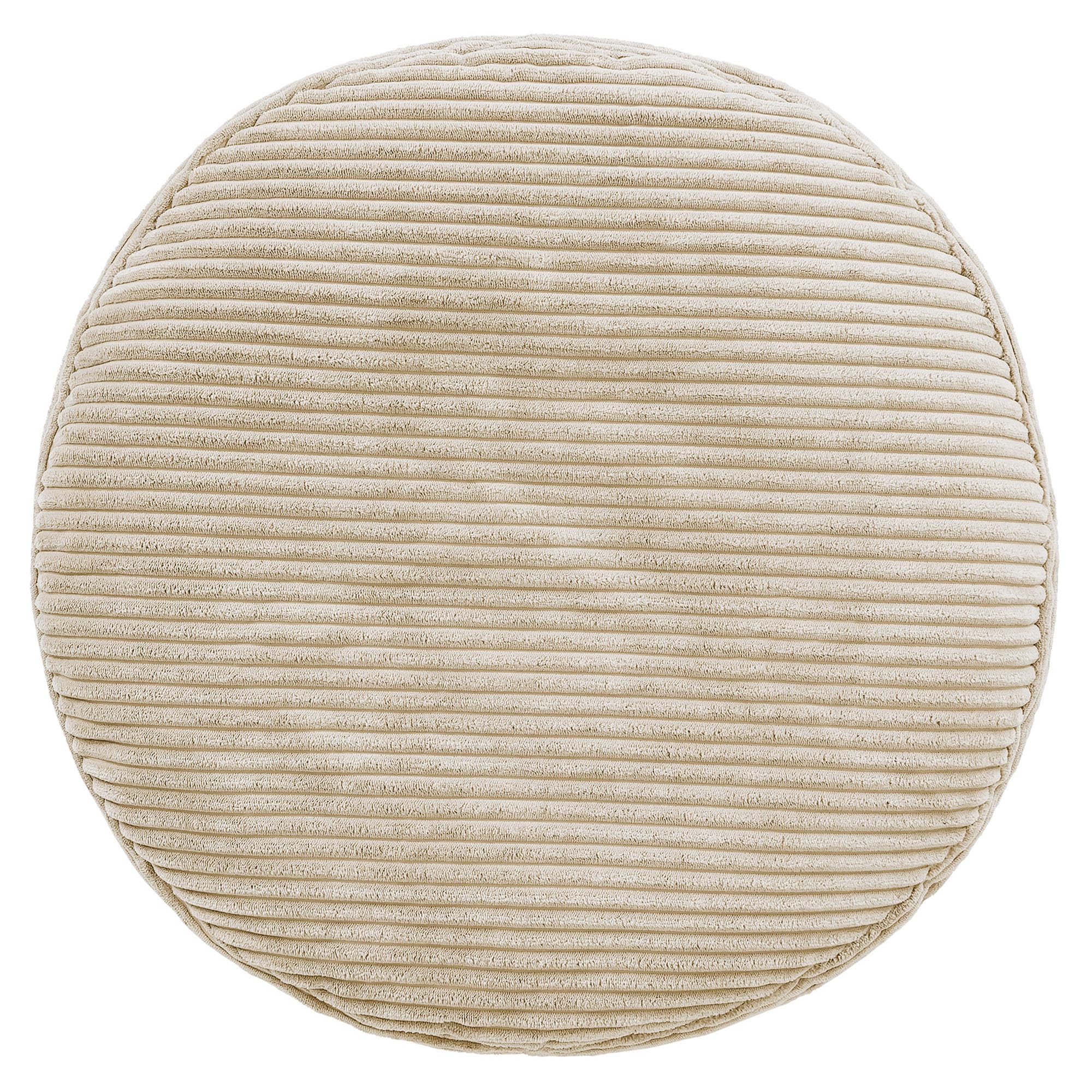 Icon Milano Hocker, Beige, Flauschiger Cord Stoff, Sitzsack Cord, Sitzpuff, Pouf Hocker mit Füllung, Fußhocker für das Wohnzimmer, Deko Wohnzimmer