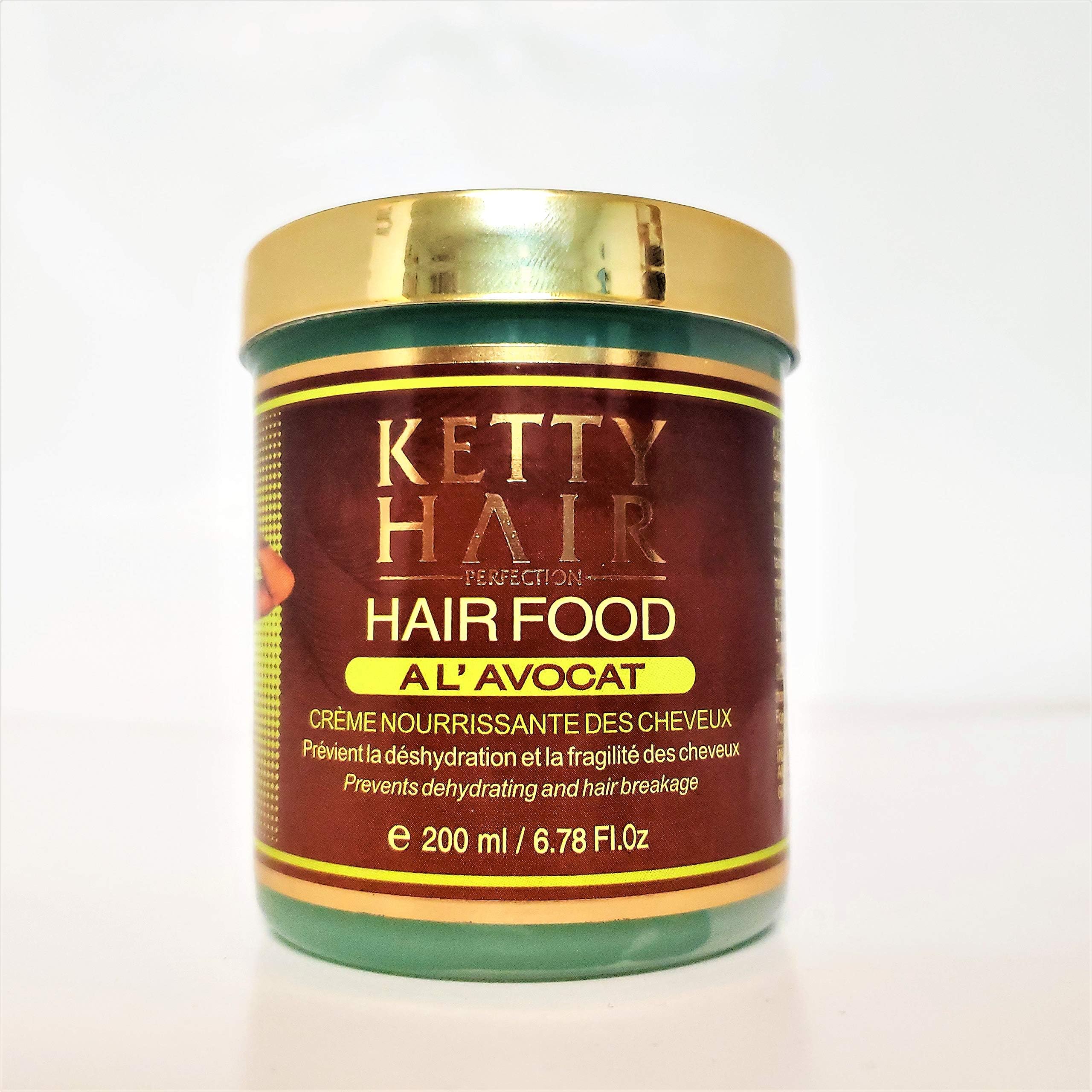 Hair Food with Avocado Oil Cream 200ml/6.78oz. Prevents dehydrating, Hair Breakage, thinning & Hair Loss.