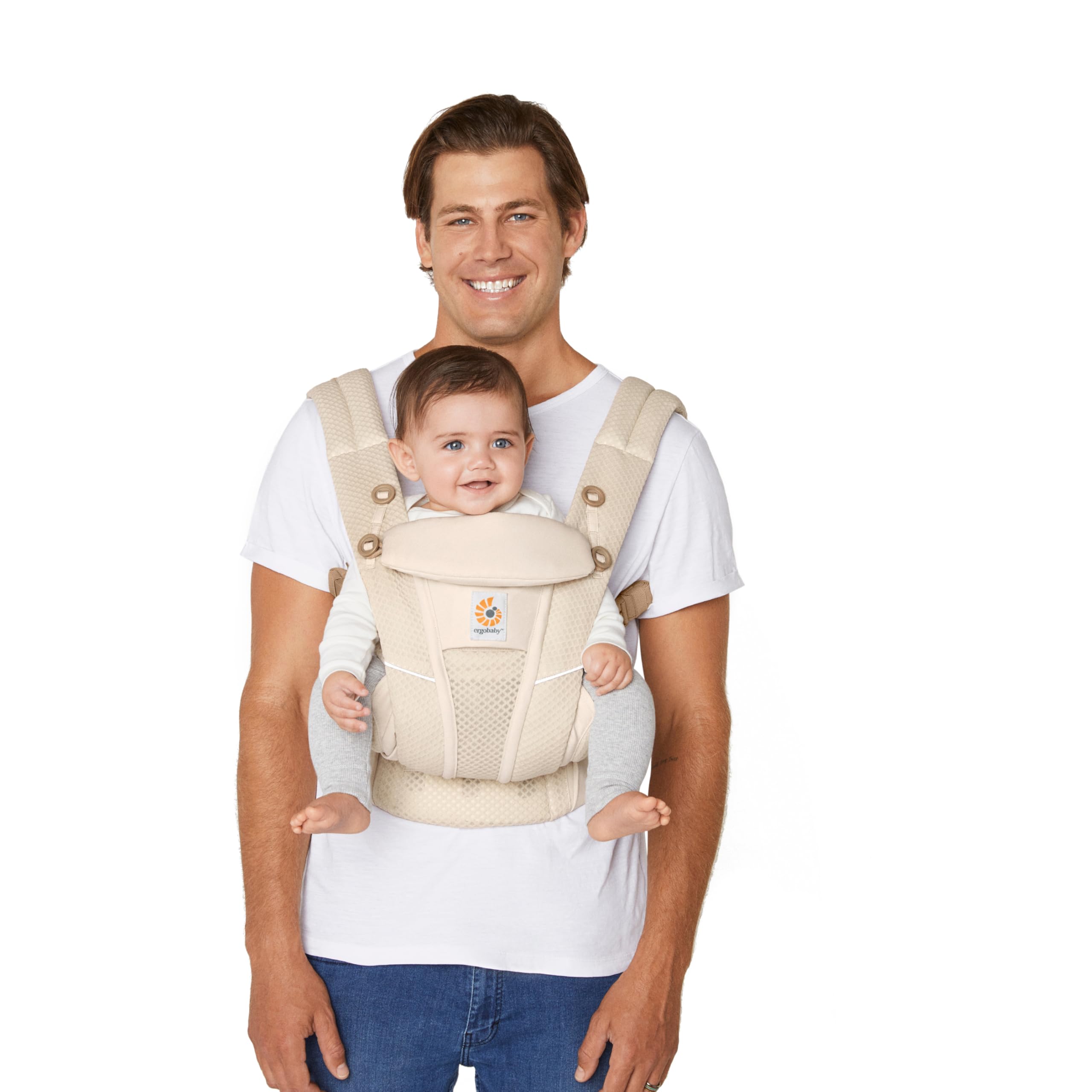 Ergobaby Omni Breeze Baby Carrier for Newborns, Newborn to 45 lbs, Ergonomic 4-Position SoftFlex Mesh Baby Carrier for Belly and Side and Back Carrier 