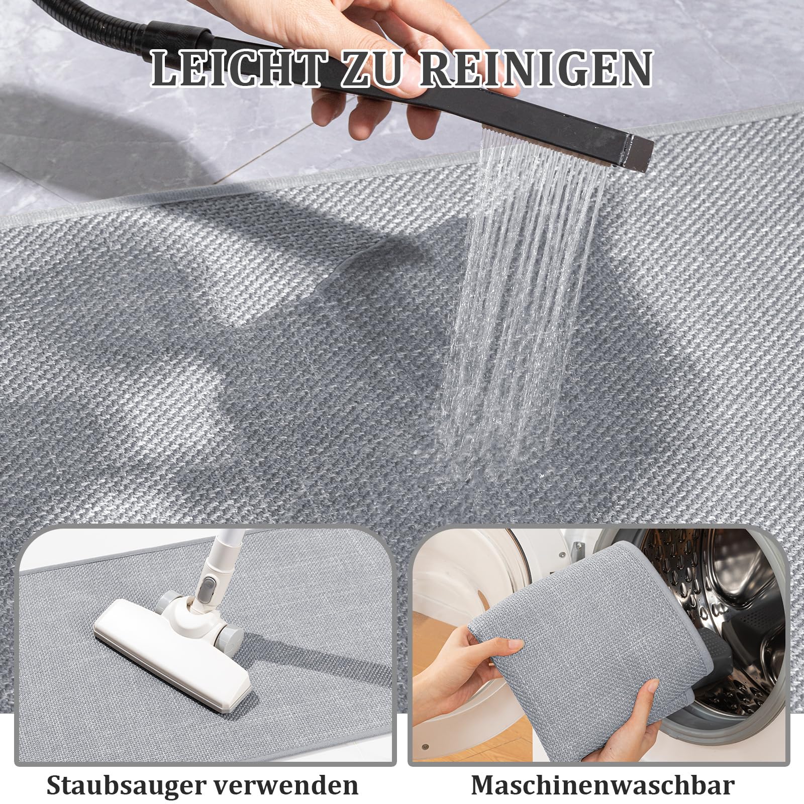 Tapis De Bain Antidérapant 43x120 Cm - Dos Caoutchouc Lavable Absorption Rapide Pour Salle De Bain