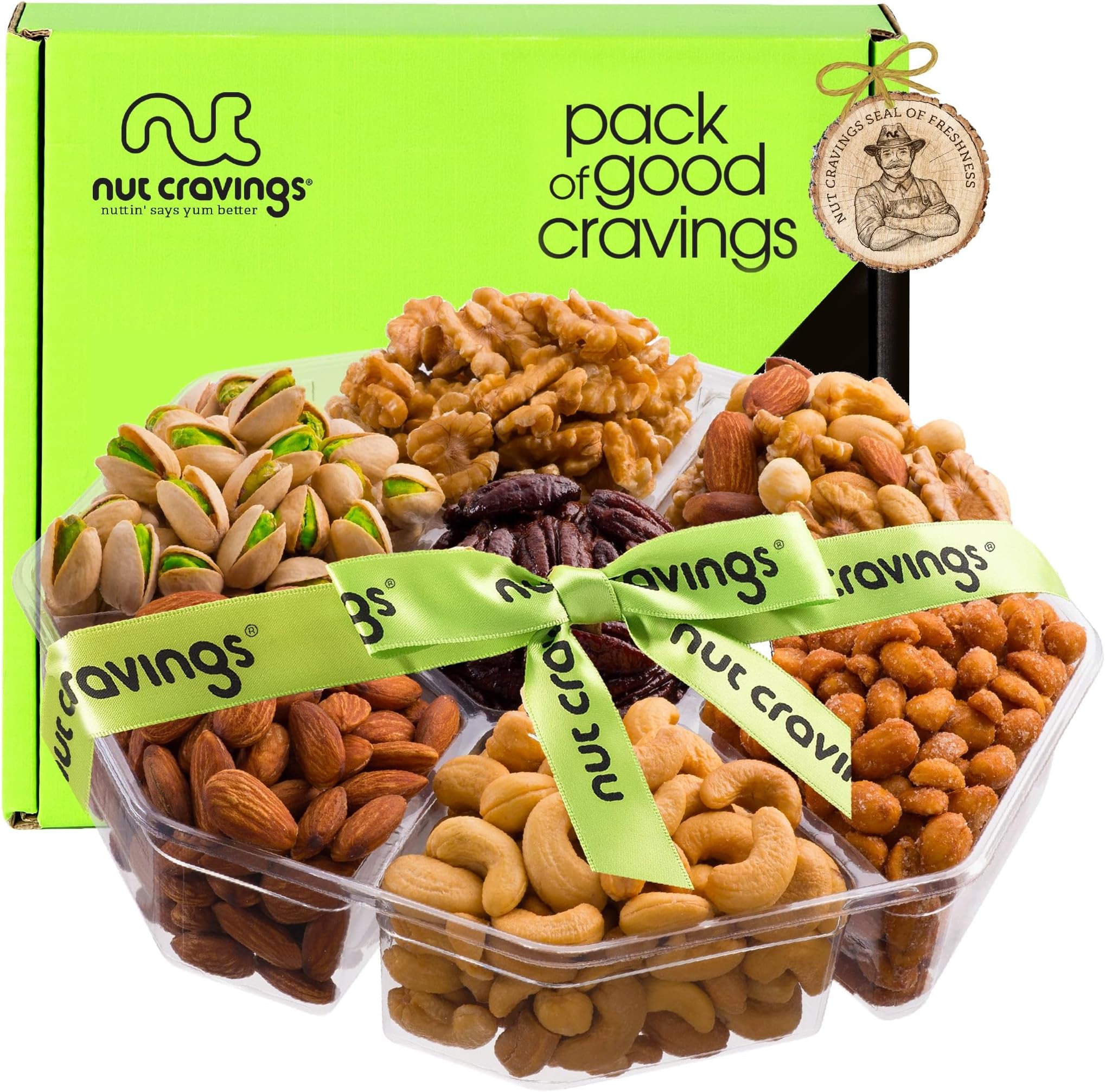 Green Ribbon Gift Box Nuts Mix - XL