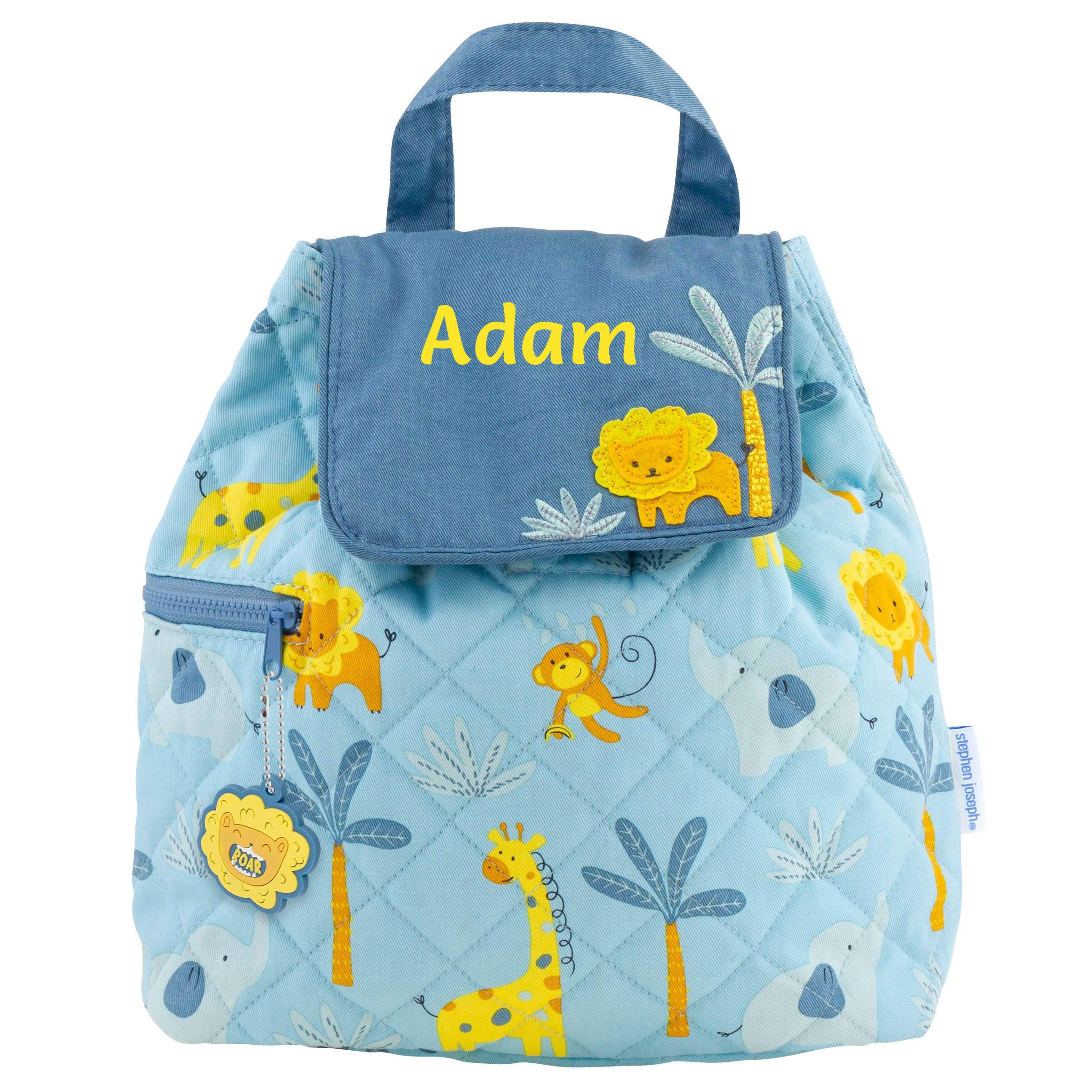 Stephen Joseph Safari Personalised Jungle Kids Backpacks | Toddler Backpacks | Personalised Nursery Backpacks (Safari)