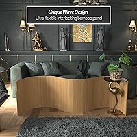 Vista 182 de Red Lantern Pantalla de onda de bambú corta de 4 pies - Blanco