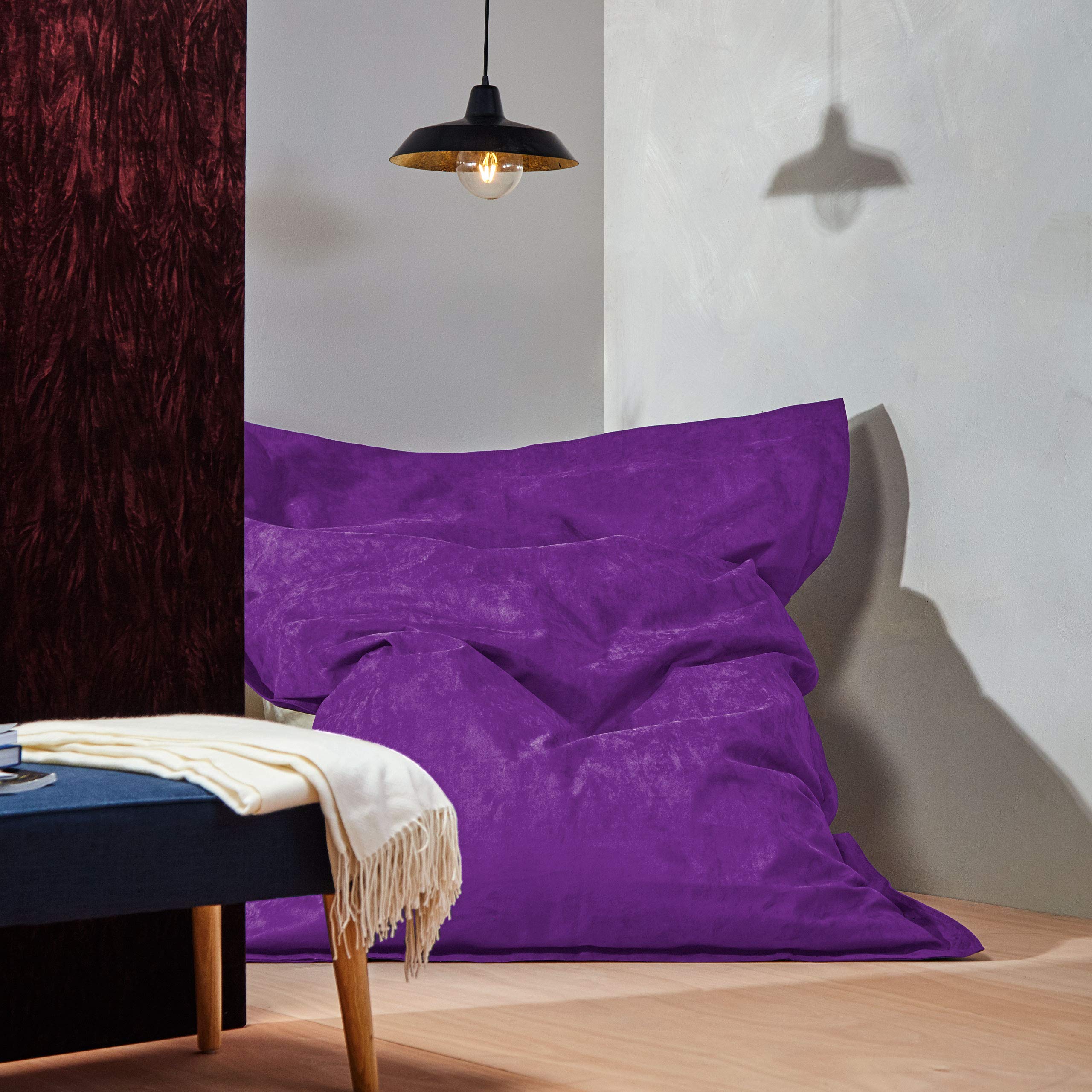 Lumaland - Pouf gigante XXL, in micro velour, disponibile in diverse misure e colori