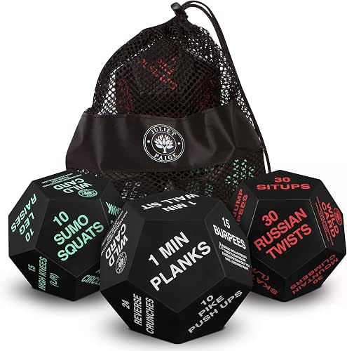 Exercise Dice for Home Fitness, Workouts, WOD, Cardio, HIIT, and