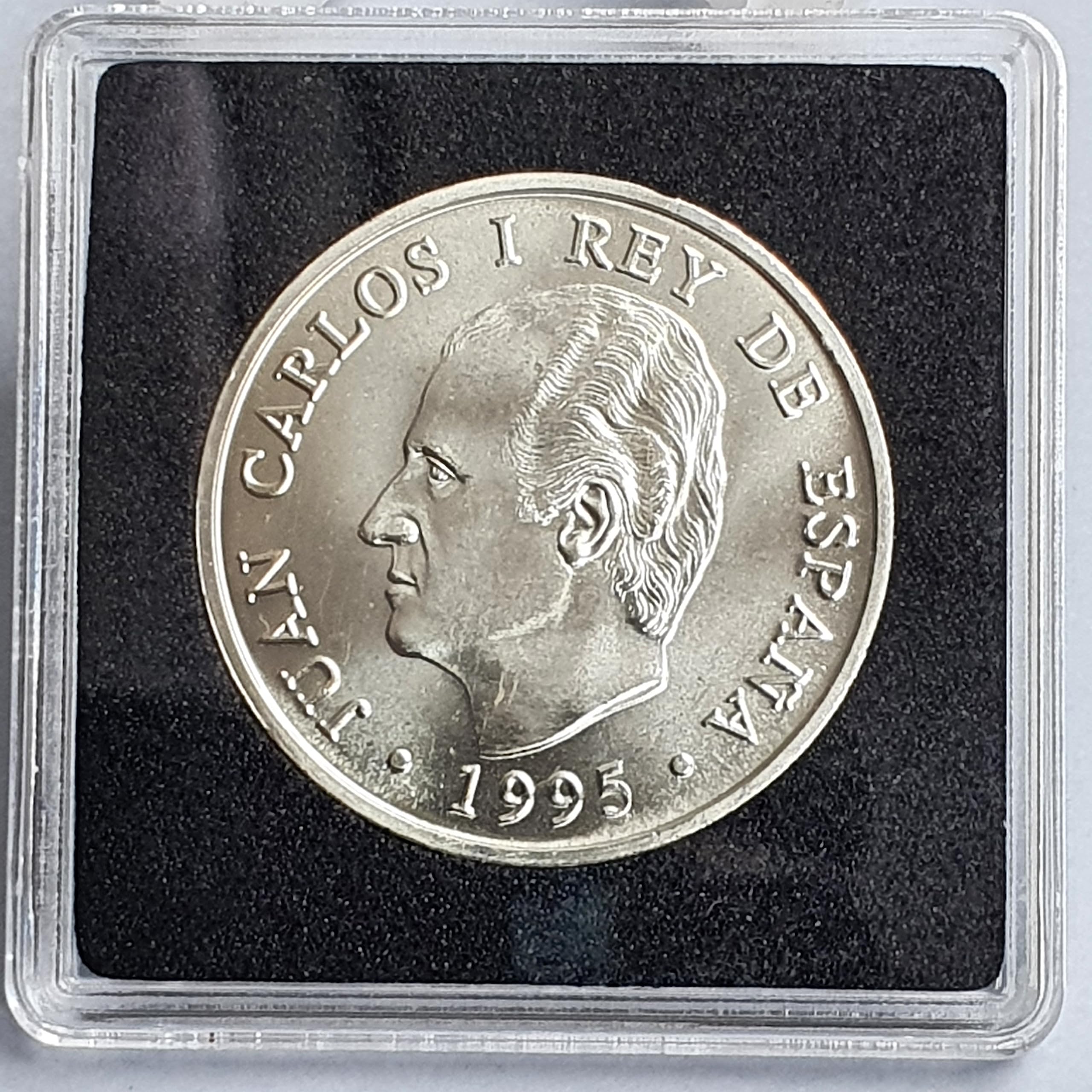 Genérico ESPAÑA Moneda Original 2000 PESETAS EN Plata 925 1995 PRESIDENCIA Consejo Europa Incluye Cápsula QUADRUM Apto para Mayores de 6 Años