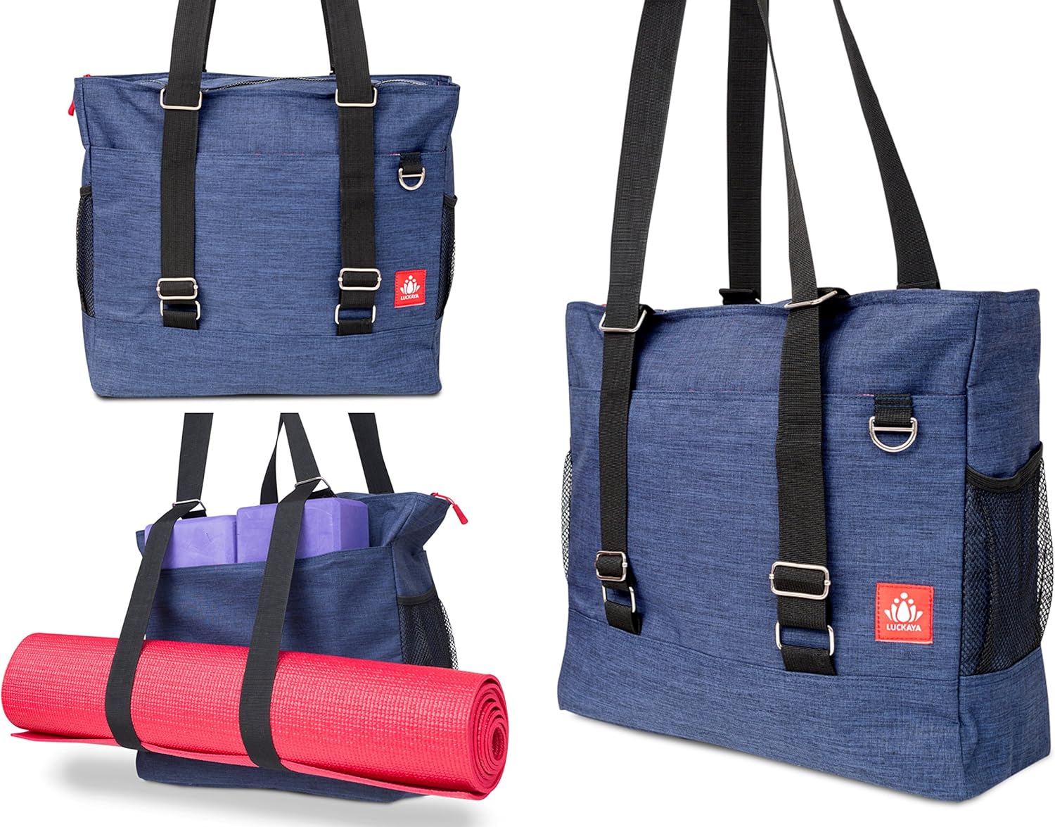 LUCKAYA Yoga Mat Tote Bag/Backpack Multi Purpose Carryall