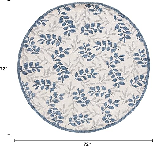 Miniatura 2 de Safavieh Jardin Collection JAR752A - Alfombra redonda de lana contemporánea hecha a mano para entrada, vestíbulo, sala de estar, dormitorio, cocina,