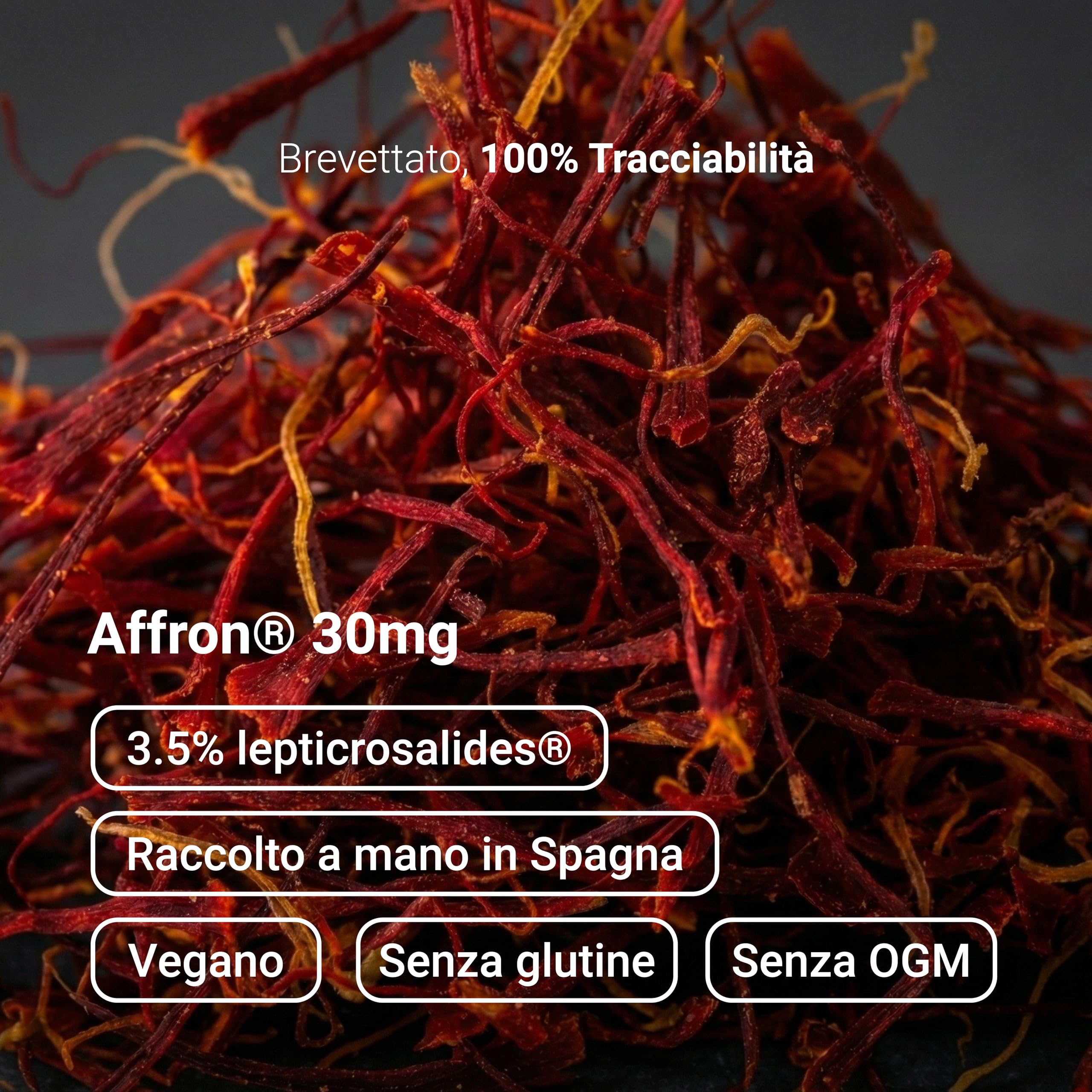 Nullure Zafferano Spagnolo Premium |Zafferano integratore brevettate Affron® | 3,5% Lepticrosalidi | Affron | Vegano e senza additivi |Umore · Stress · Ansia | Estratto di Affron puro | 120 capsule