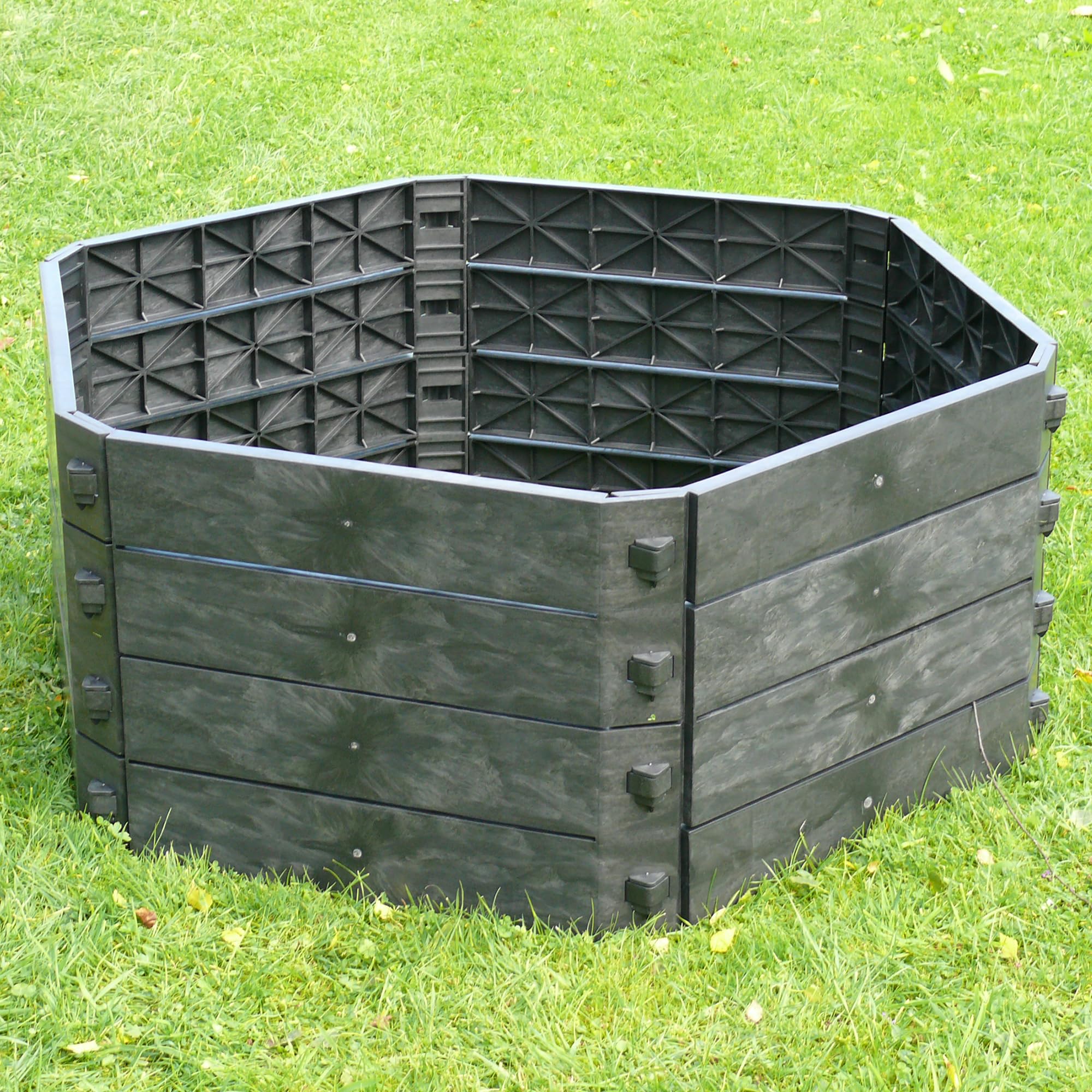NYVI Gartenkomposter/Hochbeet NYVIGreen Grundvariante 550 Liter - Schnellkomposter aus wetterfestem & recyceltem Kunststoff - auch als Blumenbeet - Pflegeleicht, Steckmontage ohne Werkzeug