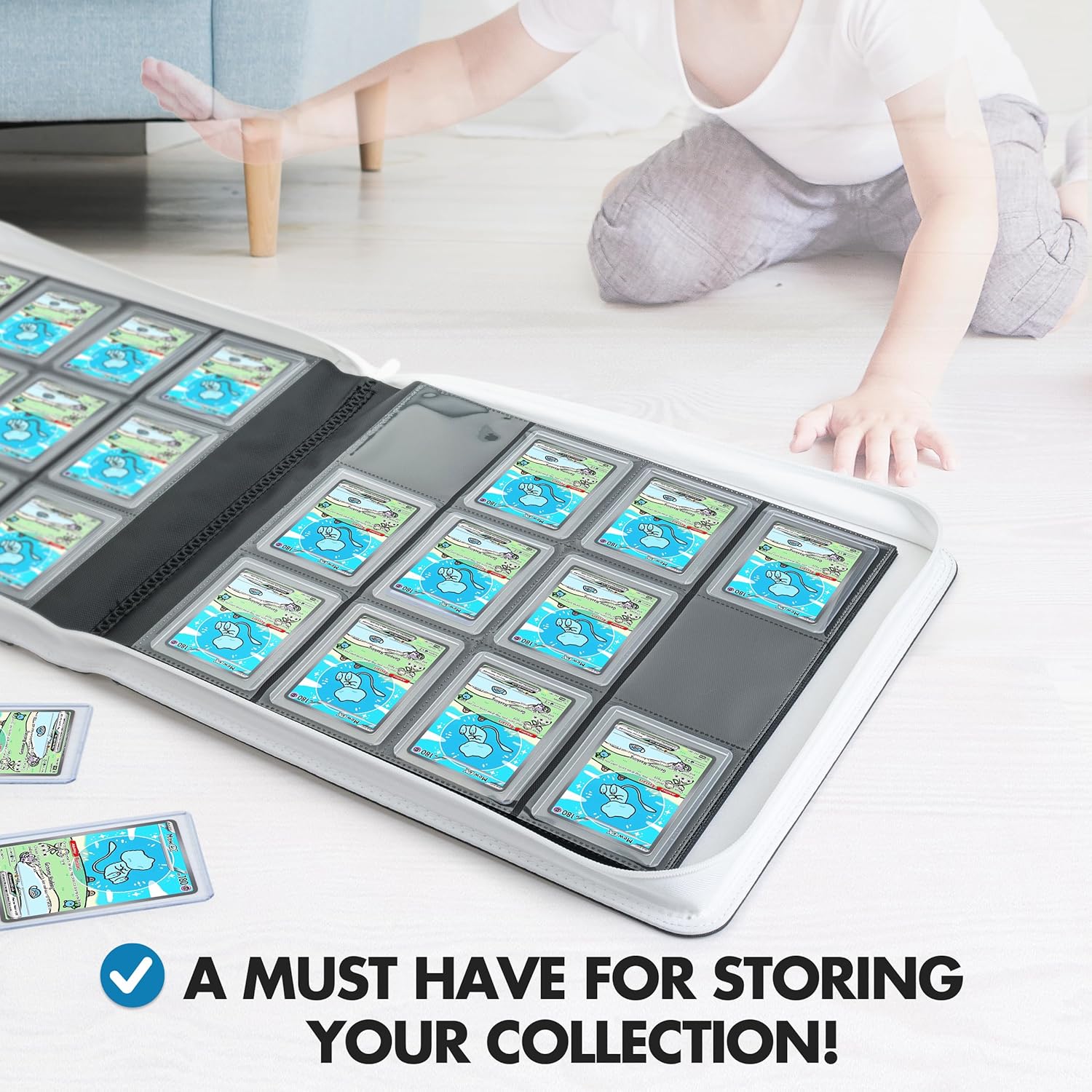 FunGuys Toploader Binder, Trading Card Binder Storage, 384 12 Pocket Top Loader Binder, Card Collection for Yugioh, MTG, TCG, Card Folders for Trading Cards