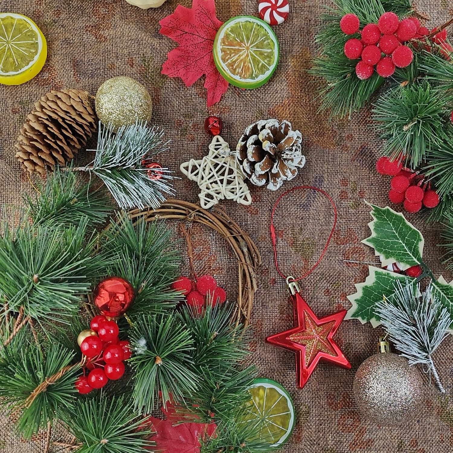 NSBELL 21PCS Artificial Green Pine Needles Branches Small Twigs Stems Picks Fake Greenery for Christmas Garland Wreath Embellishing and Home Holiday Garden Decoration - Image 4