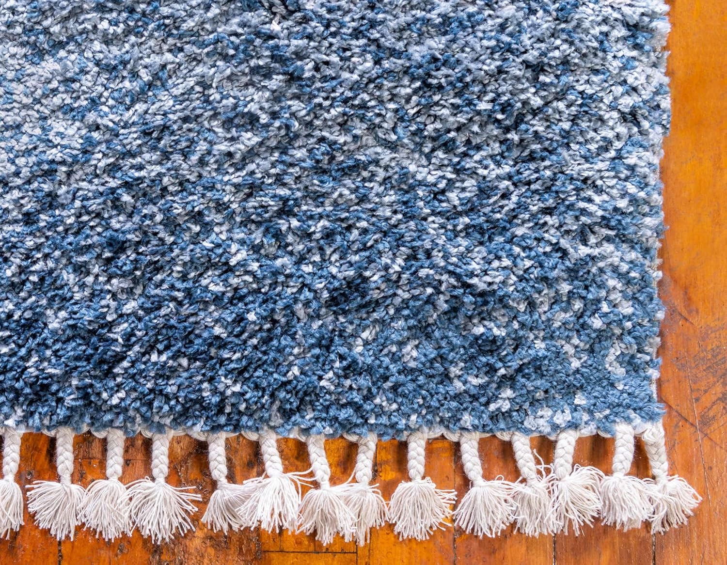 Unique Loom Hygge Shag Collection Area Rug - Gradient (8' x 10' Rectangle, Blue/ Beige)