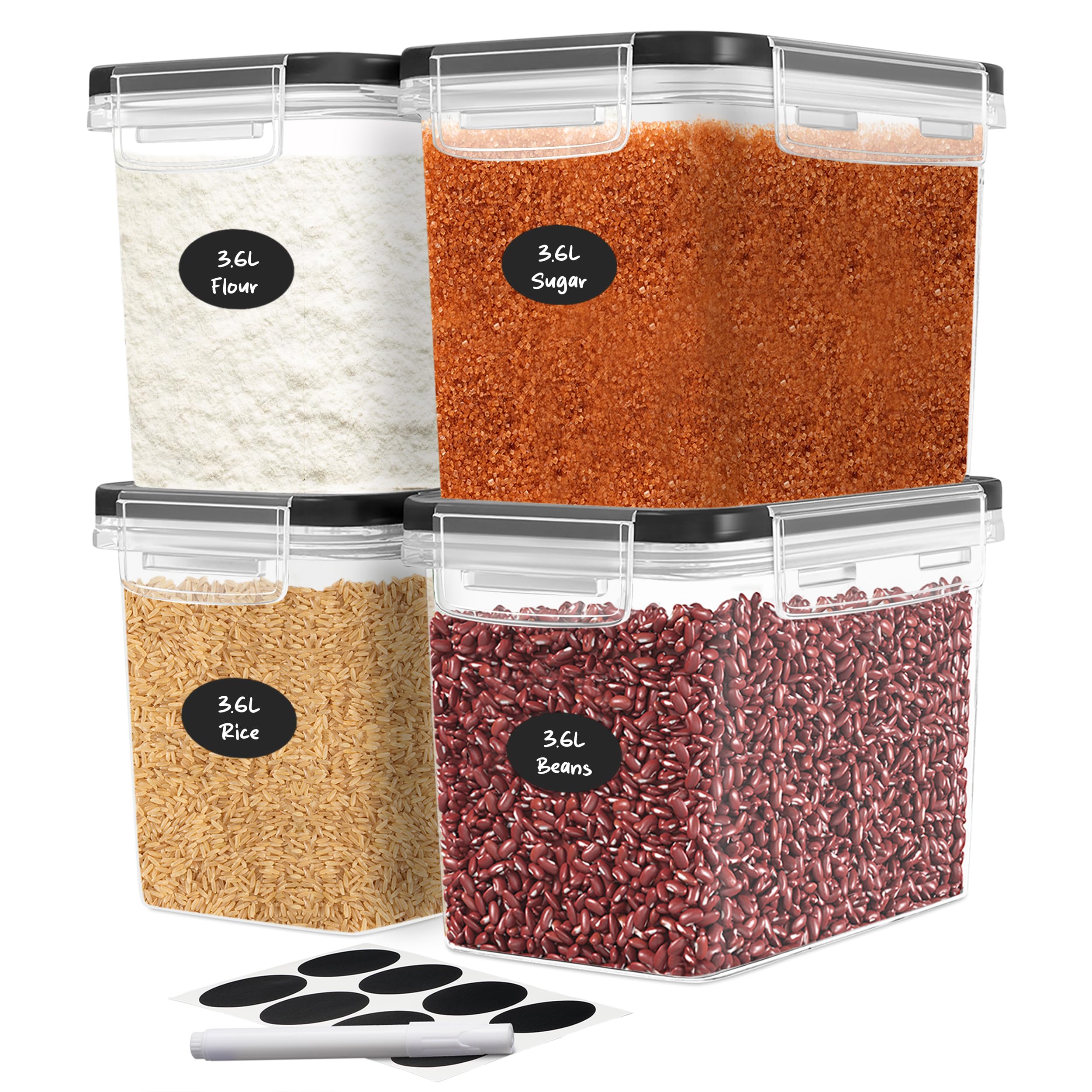 Amazon.com: DWËLLZA KITCHEN Flour Sugar Storage Containers Set of