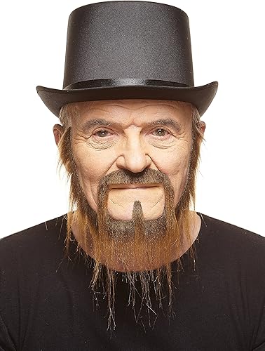 Miniatura 2 de Mustaches Autoadhesivo, novedoso, barba falsa larga en cuclillas, pelo facial falso, accesorio de disfraz para adultos, color marrón