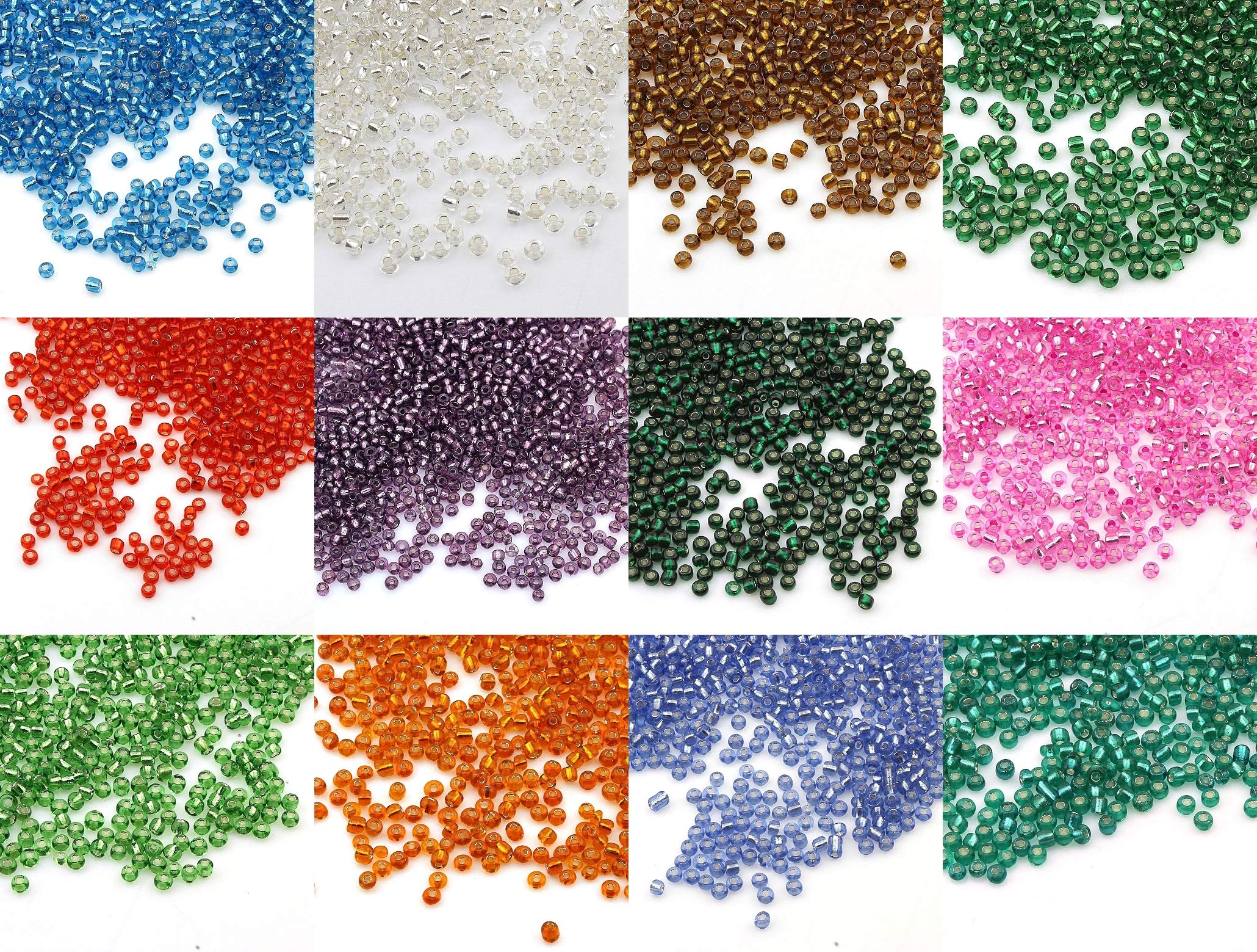 Lot De 3300 Perles De Rocaille, En Verre Opaque, Mates, 8/0, Perles Poney, 3 Mm, Couleurs Au Choix : Noires, Lustrées