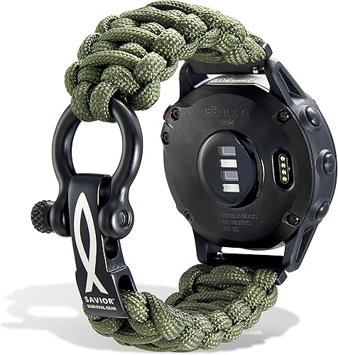 Miniatura 7 de Savior Survival Gear Correa de reloj Paracord de 0.787 in0.866 in con liberación rápida, para hombres y mujeres, correa compatible con varios