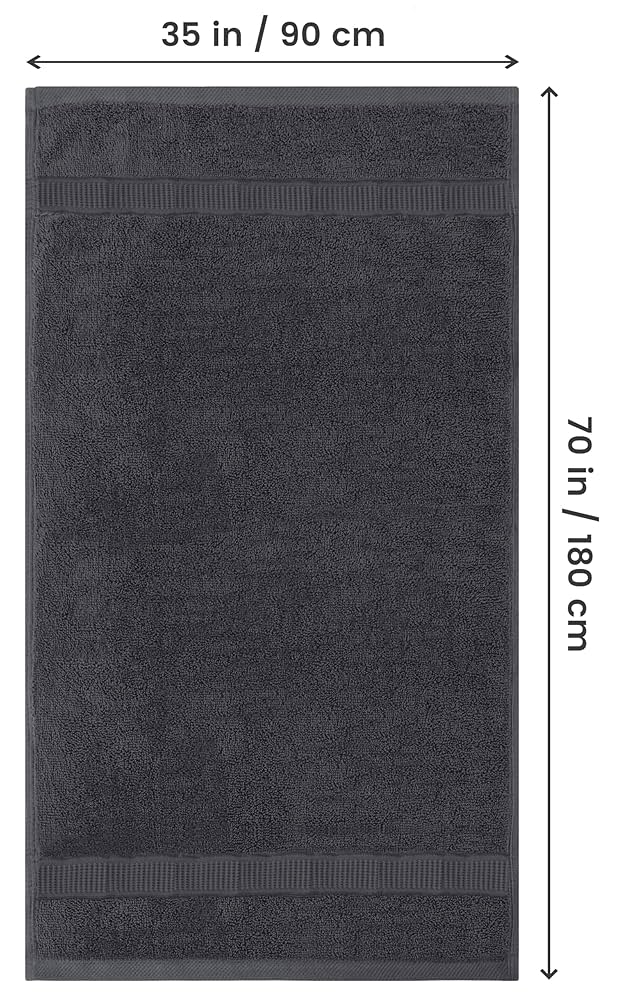 Jessy Home 2 Pack Dark Gray Hand Towel Set 16"x31" Soft Highly Absorbent Quick Dry Bathroom Towels 600 Gsm Microfiber Plush Towels