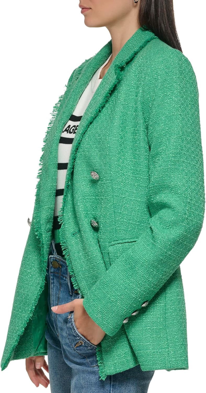 KARL LAGERFELD Paris Women's Elevated Tweed Blazer Jacket - Image 6