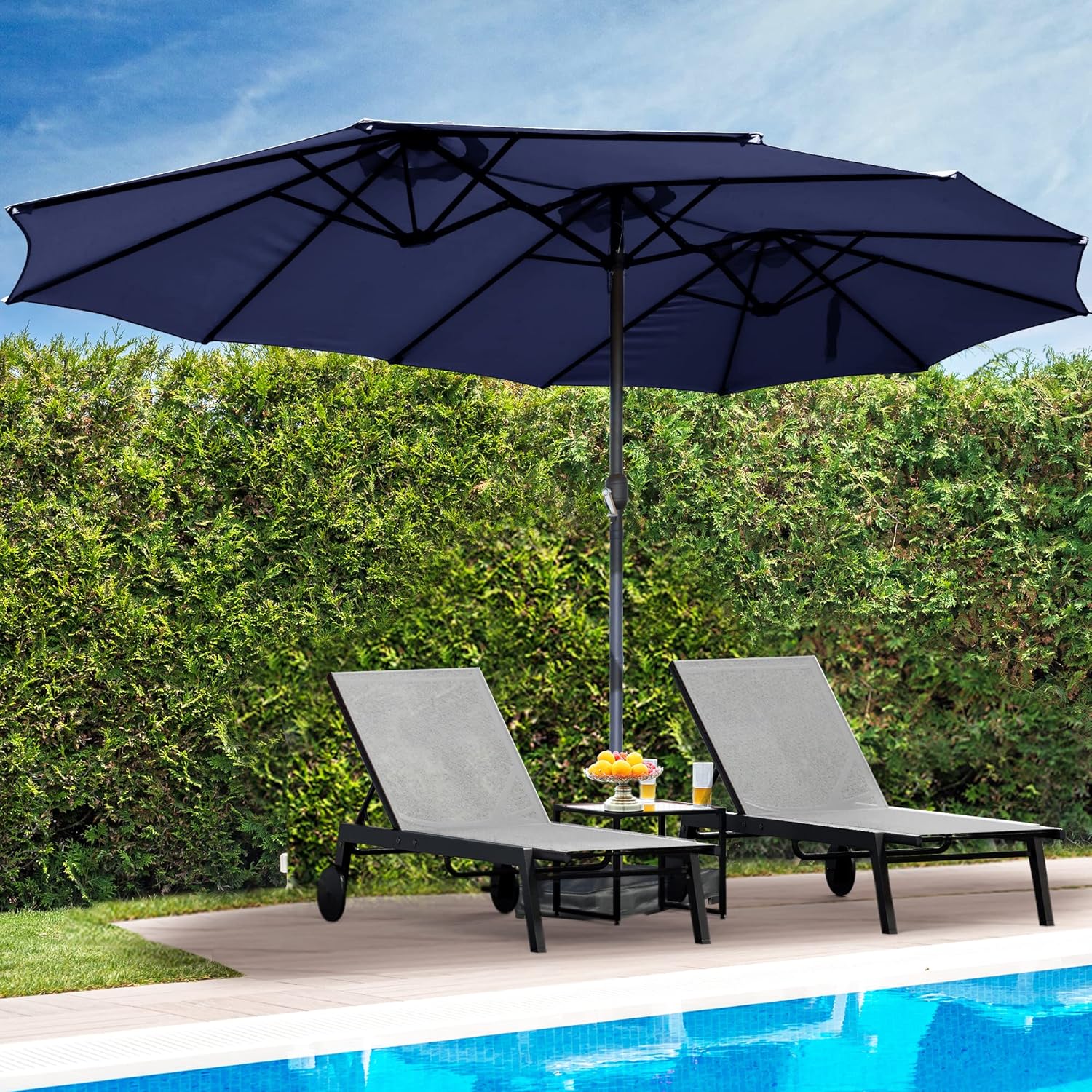 YITAHOME 15ft Patio Umbrella Outdoor DoubleSided Market