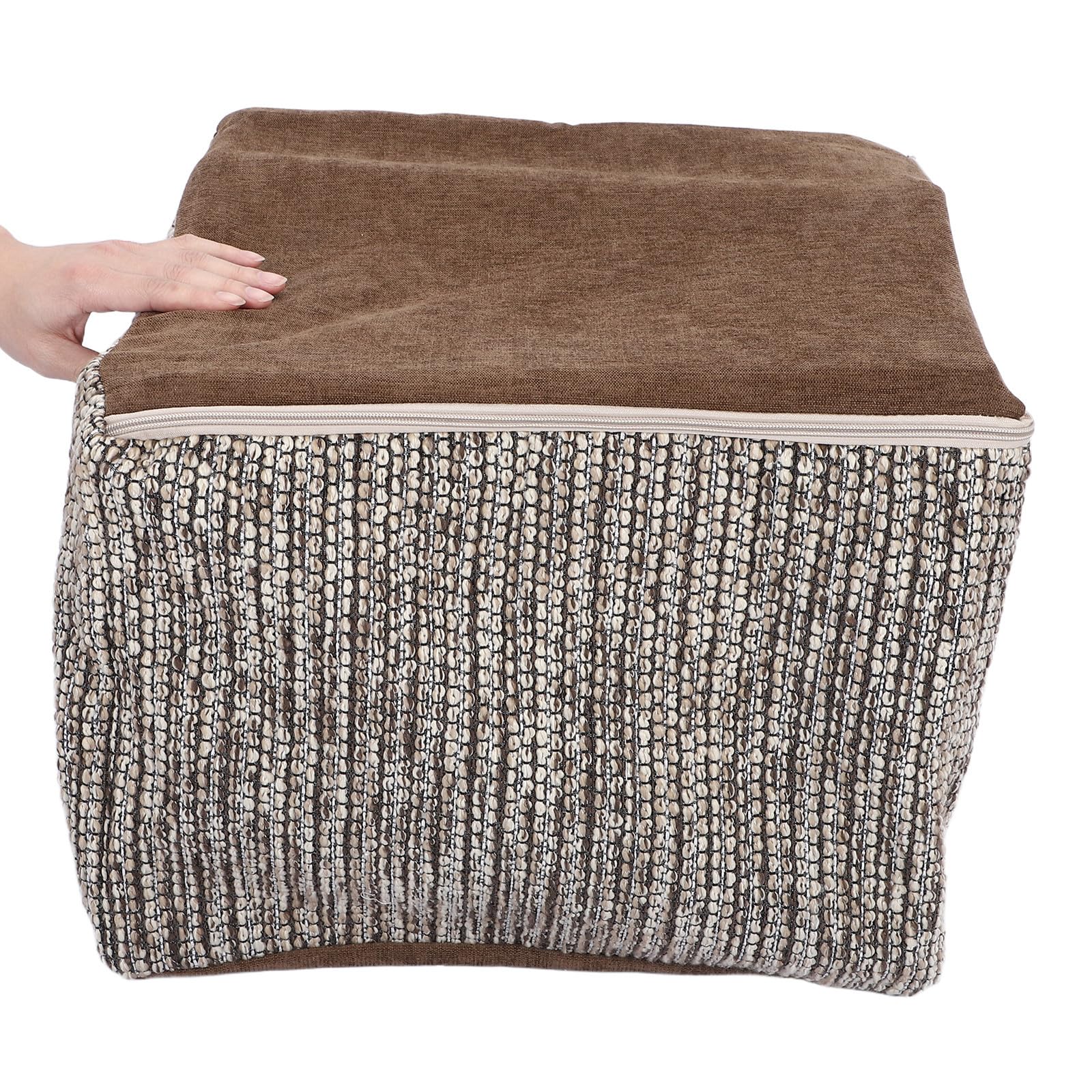 Kratzfeste Baumwolle Hockerbezug 52x52x35cm Waschbare Schutzhülle für Ottomane Ersatzbezug für Fußhocker Bequemer Bezug für Wohnzimmer und Zuhause