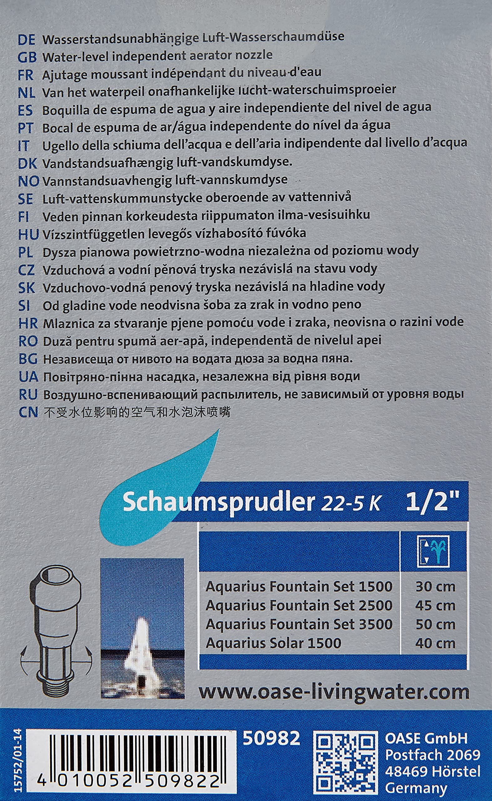 OASE Spieniacz 22-5K do Nautilus z dyszami 1,3 cm (0,5 cala)