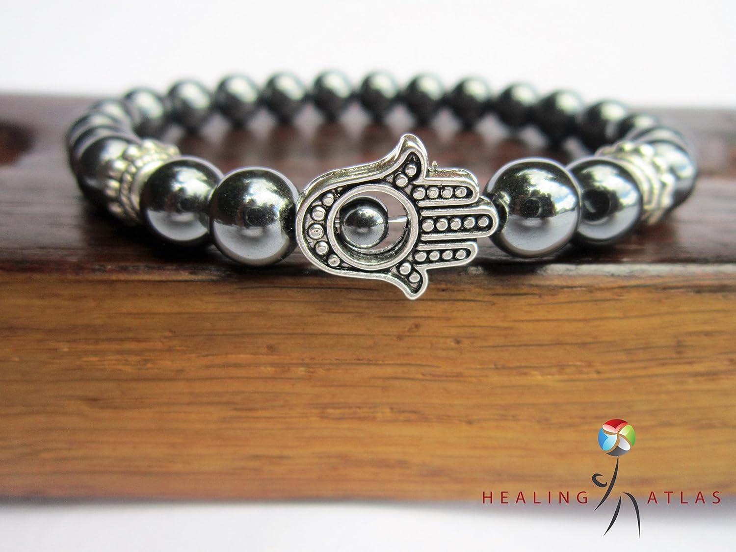 Hamsa Hand Hematite Fatima Hand Bracelet Hamsa Charm Bracelet Protection Bracelet Hamsa Hand Hematite Protection Bracelet Hematite Bracelet