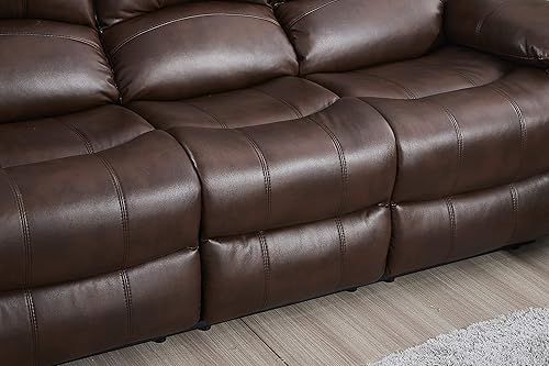 Miniatura 122 de Betsy Furniture 8018 - Juego de sillón reclinable de cuero reconstituido, para sala, sofá reclinable, sofá de dos piezas y sillón de cuero
