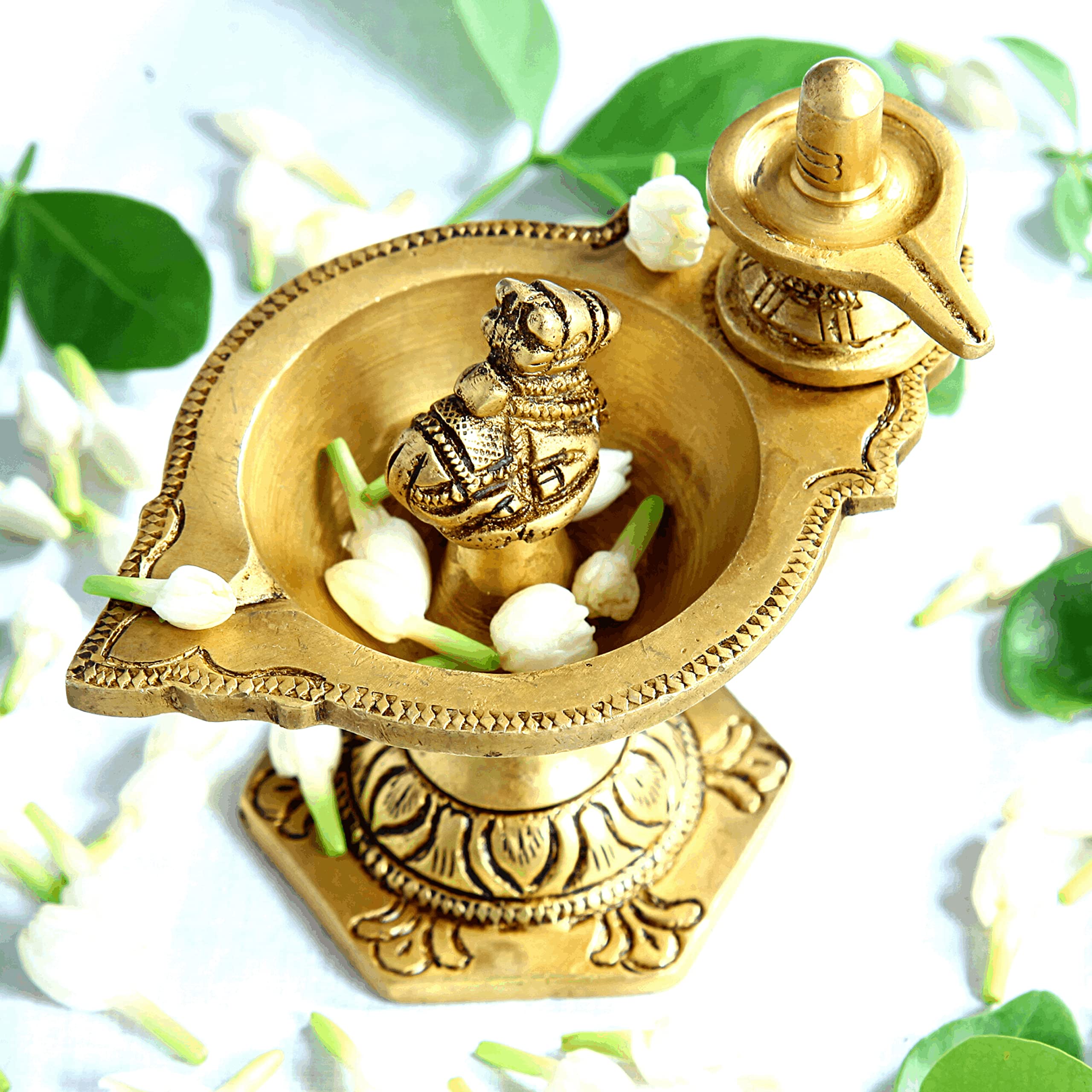 Aalayam Selveer Pradosha Vilakku Brass Brass Shivling Diya | Sivalinga Vilakku 10 CM Height, Gold Colour 1 No-image-6