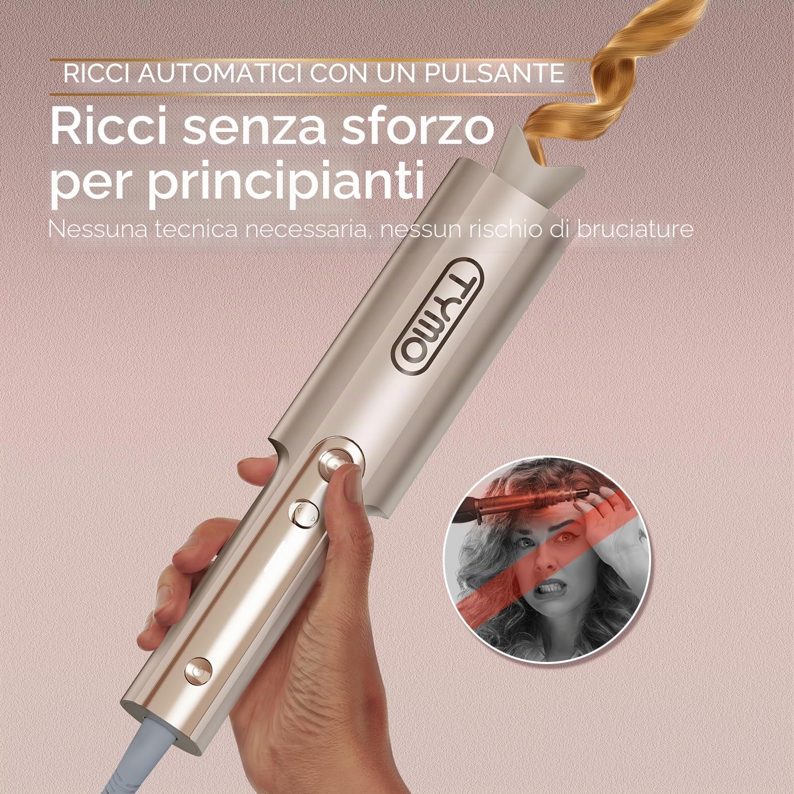Arricciacapelli Automatico Professionale + Spazzola Lisciante per Capelli
