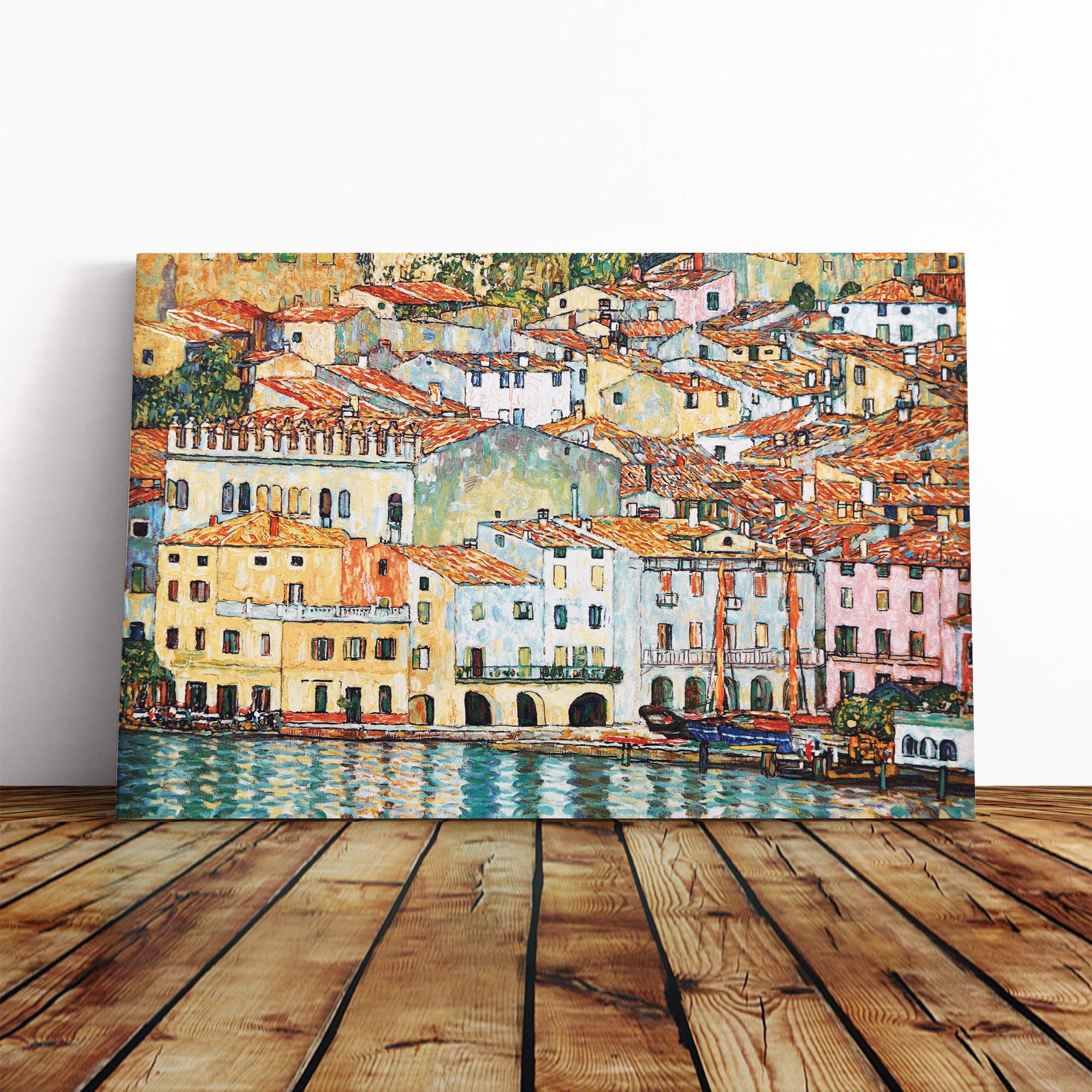 Gustav Klimt Malcena at The Gardasee Vol.3 Canvas Print | Gallery Wrapped 30mm Frame Wall Art | 20x14 inches | Ready to Hang | Modern Picture | Living Room Bedroom Lounge Office