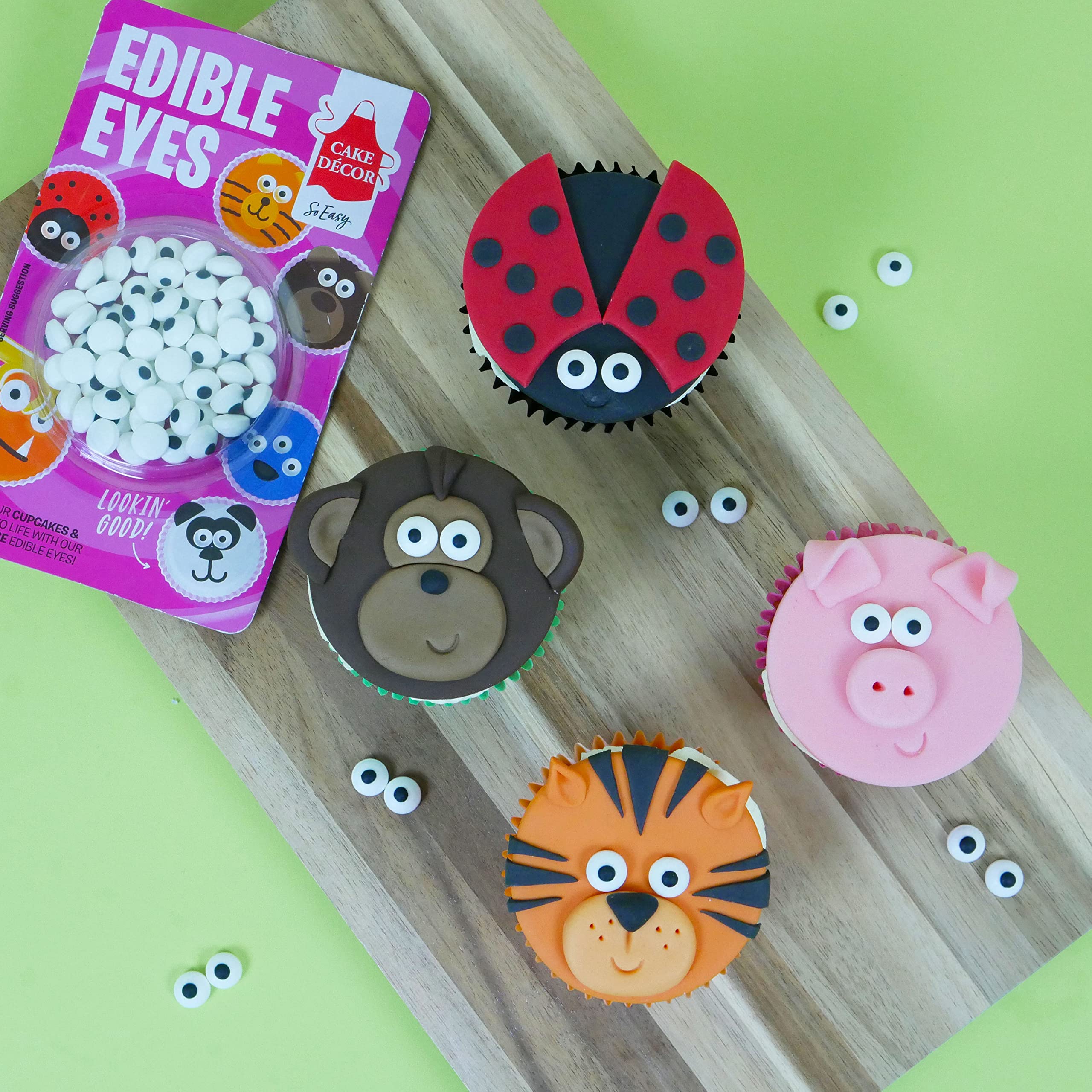 Cake Face Decorating Kit with Edible Eyes, Crazy Faces, Edible Ink Pens & Edible Glue Kids Fun