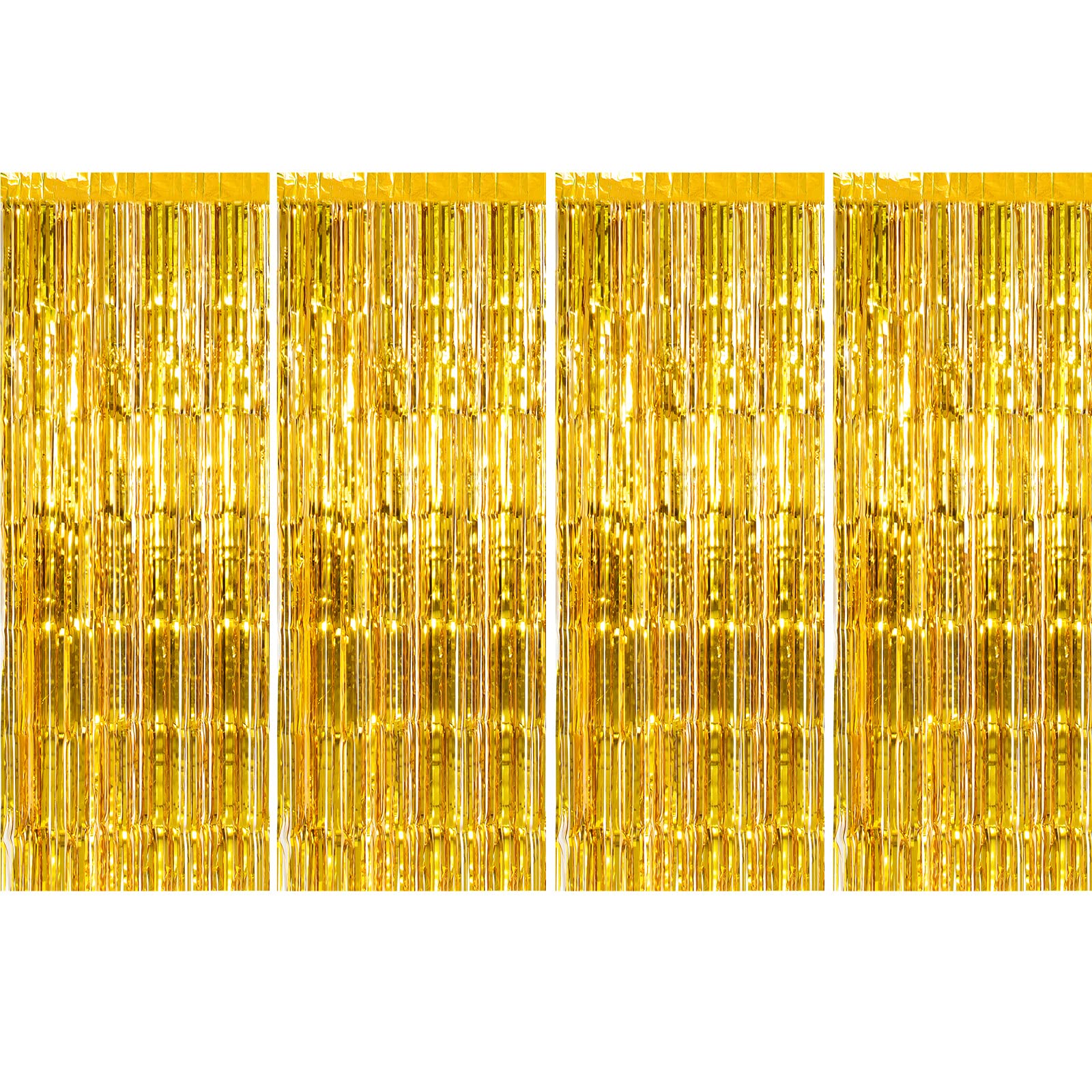 BRAVESHINE Valentines Decorations Metallic Foil Fringe Iridescent Fringe Curtains- 2 Pcs Metallic Tinsel Streamers Backdrop Curtains For Birthday Hen Party Wedding Prom (Rainbow,1x2m