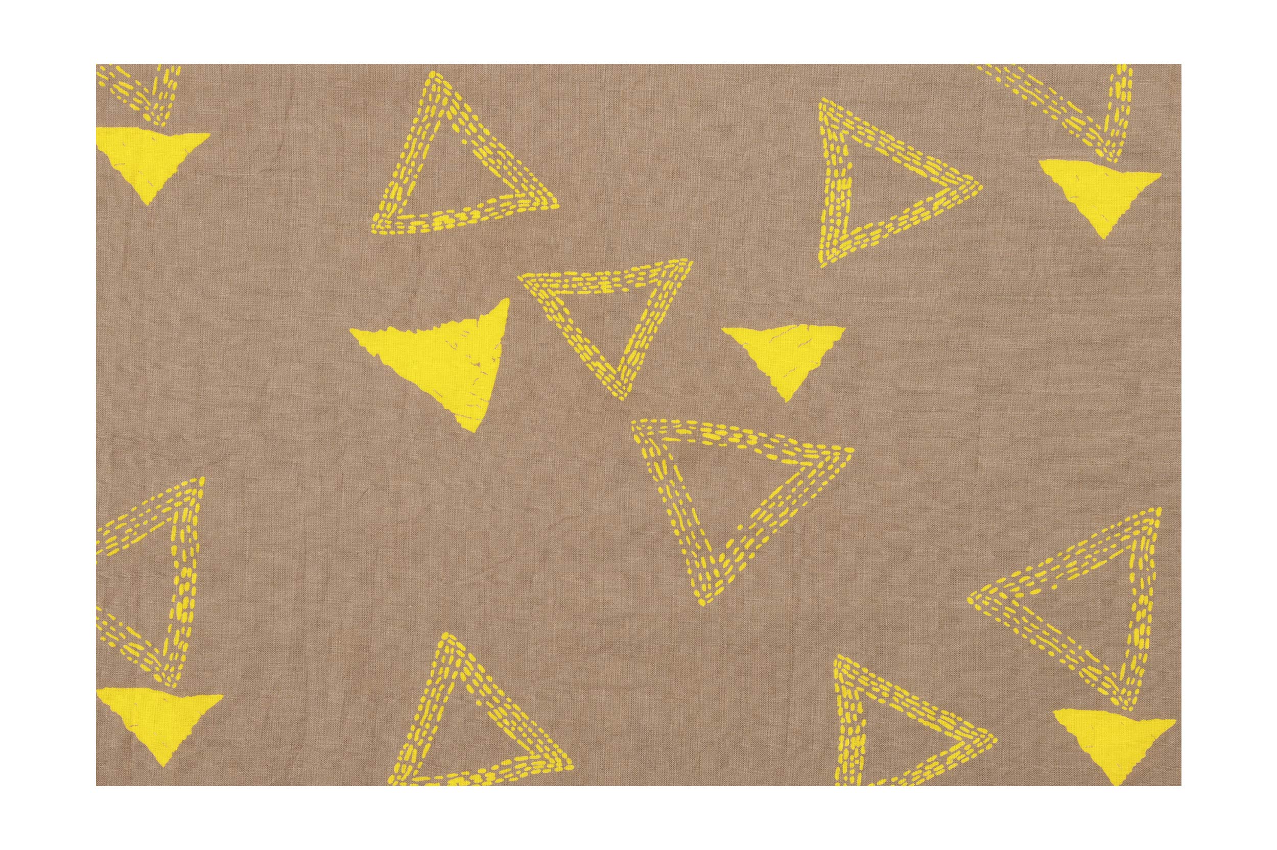 Handicraft-Palace 100% Cotton Triangle Design Printed Dress Making Fabric Sanganeri Cambric Apparel Material (Brown) (5 Meter)