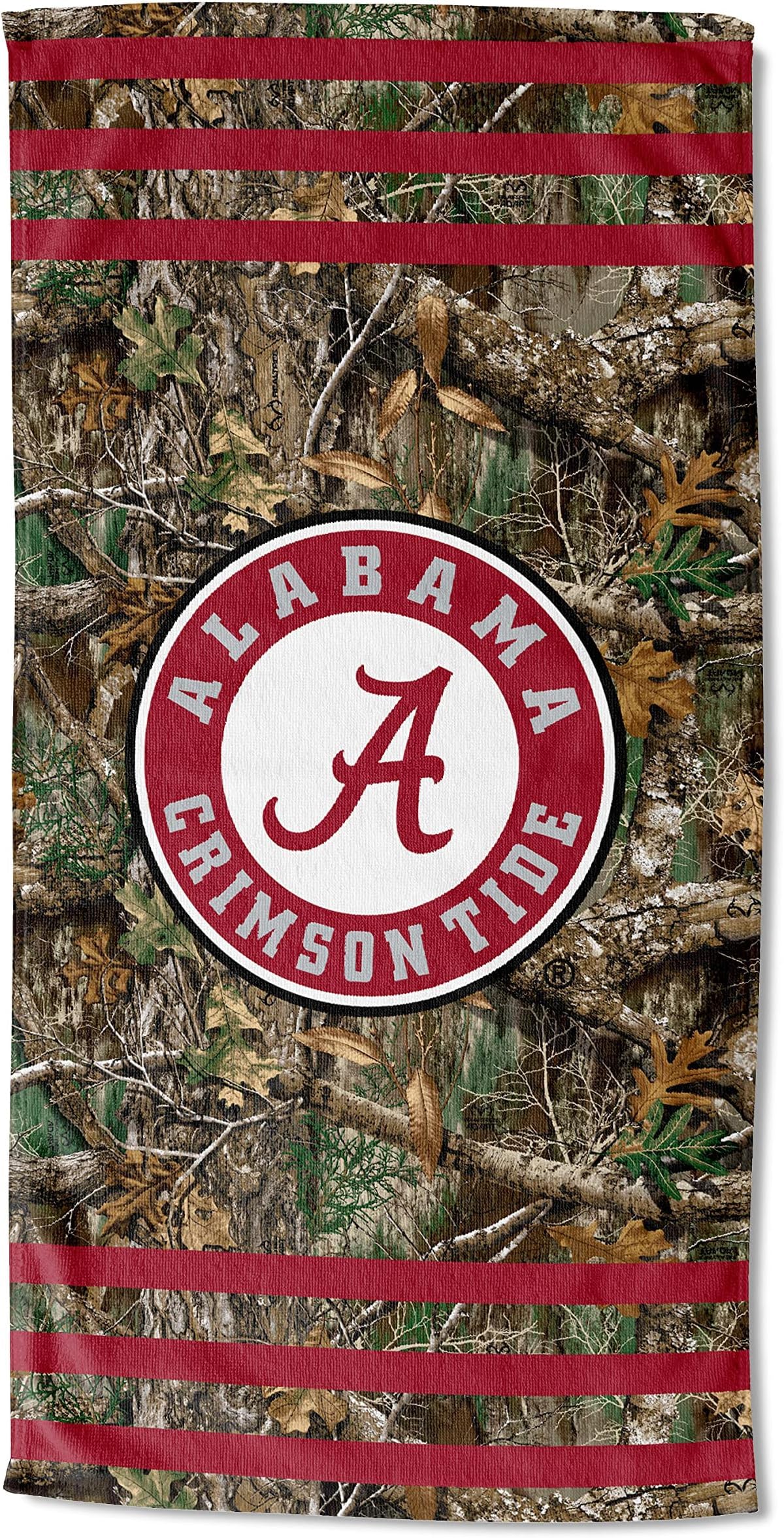 NORTHWEST NCAA Alabama Crimson Tide Unisex-Adult Beach Towel, 30" x 60", Realtree Stripes (Pack of 6)