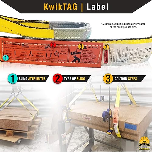 Miniatura 4 de KwikSafety - Charlotte, NC - Mighty Sumo 2 "x 8' Poly Web Sling 2 unidades Correa de elevación ASME OSHA  6400lbs Vertical 5100lbs Choker 12800lbs