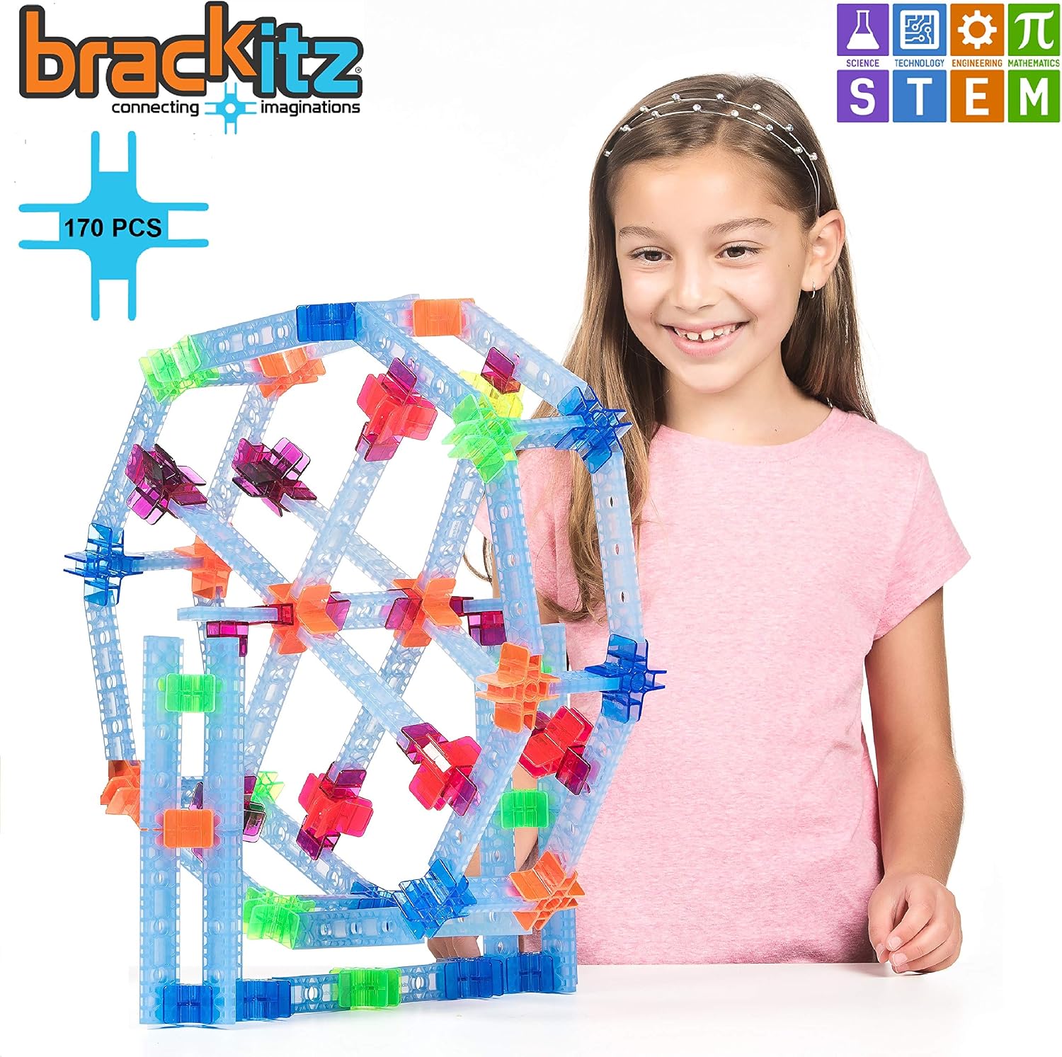Best Promo Brackitz Inventor STEM Discovery Building Toy for Kids Ages 3, 4, 5, 6+ Year Olds  170 Pc Set