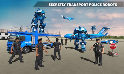 Jogo do carro do robô da polícia dos EU - transporte plano da polícia