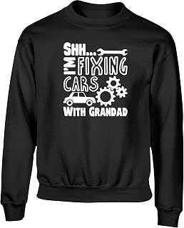 Hippowarehouse Shh. I'm Fixing Cars with Grandad Kids Children's Unisex Jumper Sweatshirt Pullover