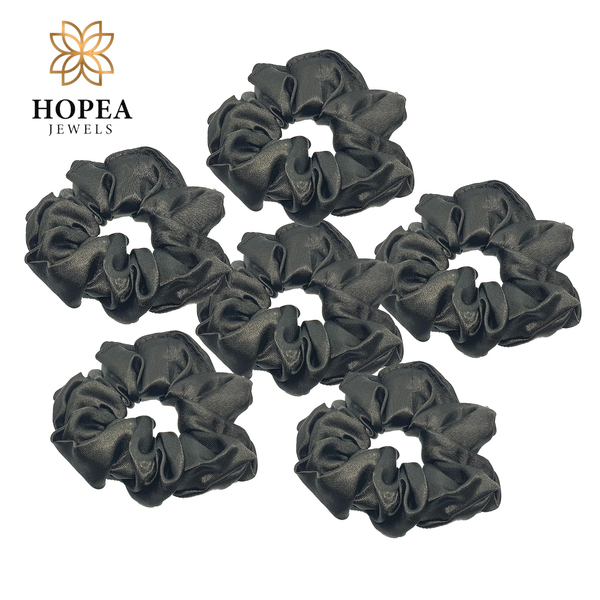 Hopea Extra Premium 12 Pc Satin Hair Band/Scrunchies For Women and Girls/Hair bands for women stylish/Hair band for women wedding (Premium Black 12 Pcs - Image 3