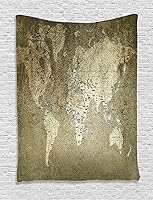 Vista 61 de Ambesonne Tapiz de naturaleza, silueta de oso salvaje en el bosque de la selva en la noche oscura, ilustración para colgar en la pared para Verde