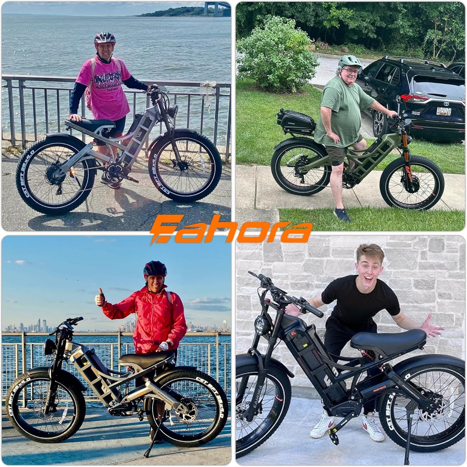 eAhora Romeo Pro (2025 Upgraded) Peak 1600W 34MPH Electric Bike for Adults, 48V 60AH 200+ Miles Long Range Electric Bike, 26*4.0" Fat Tire Electric Mountain Bike, Full Suspension, Commuting & Delivery