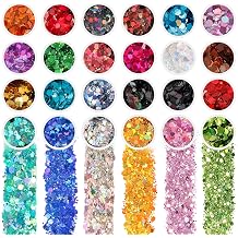 24 Jars Holographic Chunky Mixed Color Craft Glitter